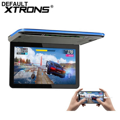 XTRONS 13.3 inch FHD screen car tv monitor with IR FM transmitter advertising 13.3’’ Car Ceiling & Headrest Monitors