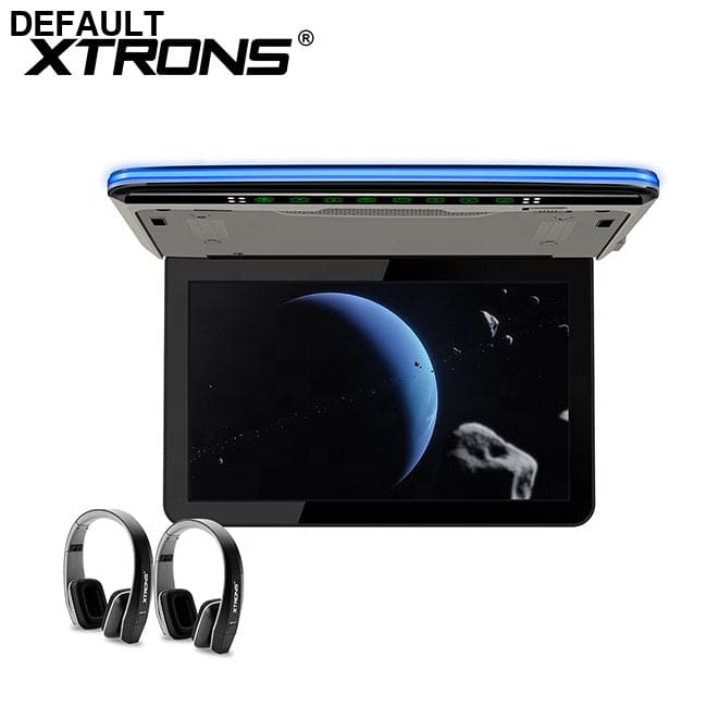 XTRONS 13.3 inch FHD screen car tv monitor with IR FM transmitter advertising 13.3’’ Car Ceiling & Headrest Monitors