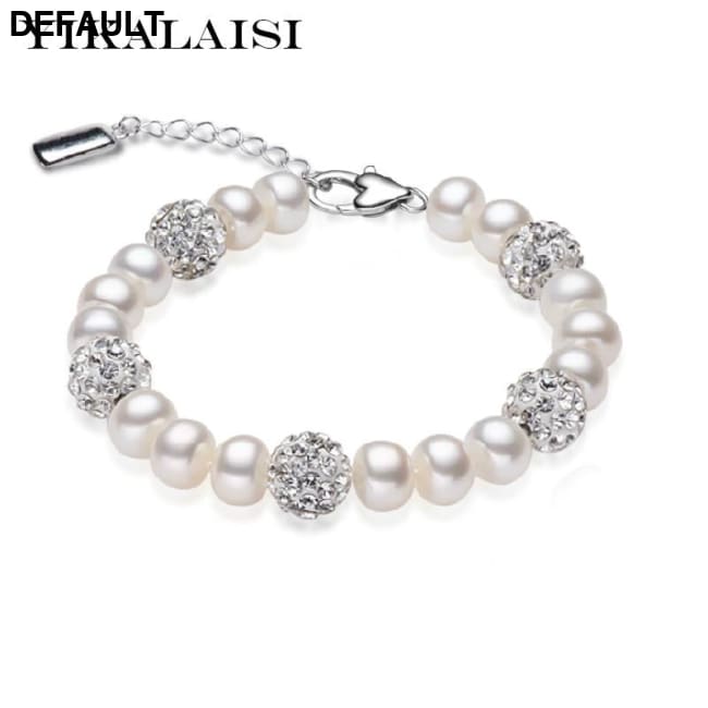 YIKALAISI Charm Bracelet Natural Freshwater Pearl 925 Sterling Silver white Bracelets