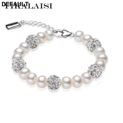 YIKALAISI Charm Bracelet Natural Freshwater Pearl 925 Sterling Silver white Bracelets
