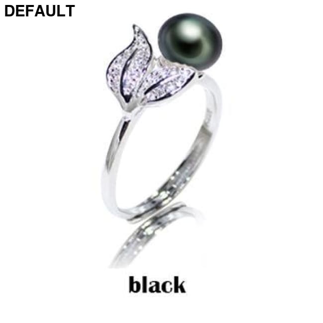 YIKALAISI Pearl jewelry 7-8 mm rings 925 sterling silver Black Sterling Silver Rings