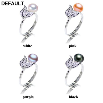 YIKALAISI Pearl jewelry 7-8 mm rings 925 sterling silver Sterling Silver Rings