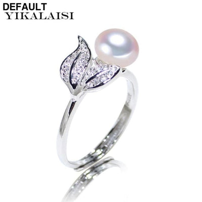 YIKALAISI Pearl jewelry 7-8 mm rings 925 sterling silver Sterling Silver Rings