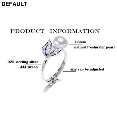 YIKALAISI Pearl jewelry 7-8 mm rings 925 sterling silver Sterling Silver Rings