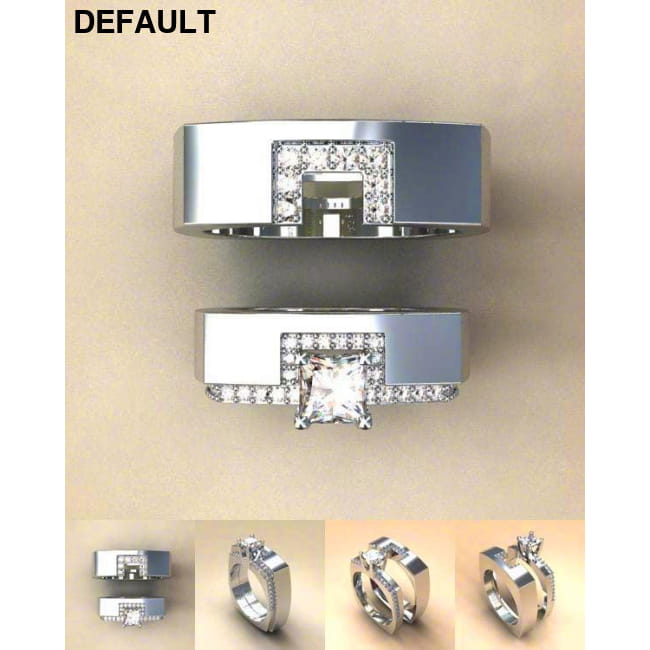 Zircon Stone Ring Set Crystal Silver Color Bridal Sterling Rings