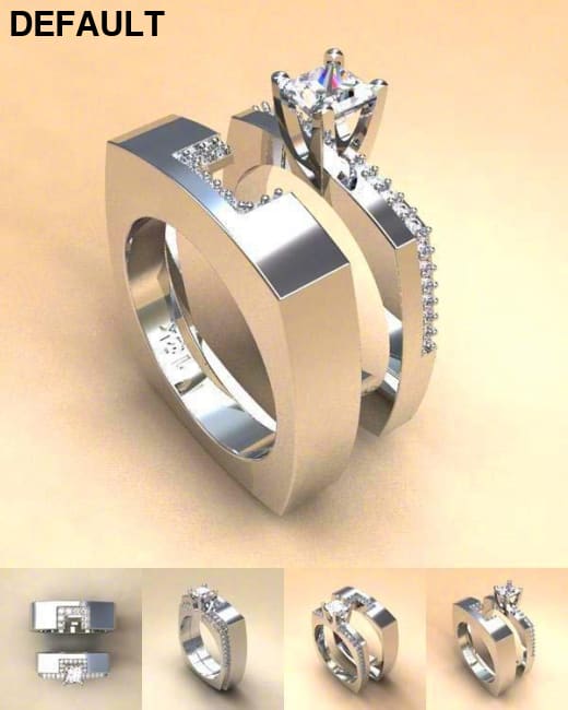 Zircon Stone Ring Set Crystal Silver Color Bridal Wedding Jewelry Promise Engagement Rings For Women 6 Sterling