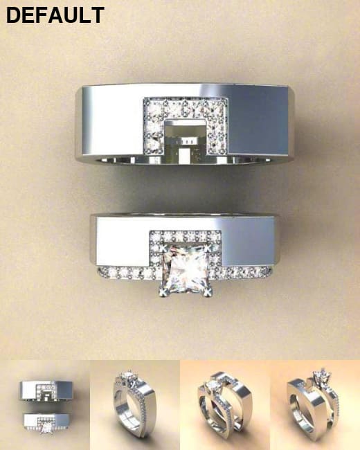 Zircon Stone Ring Set Crystal Silver Color Bridal Wedding Jewelry Promise Engagement Rings For Women Sterling