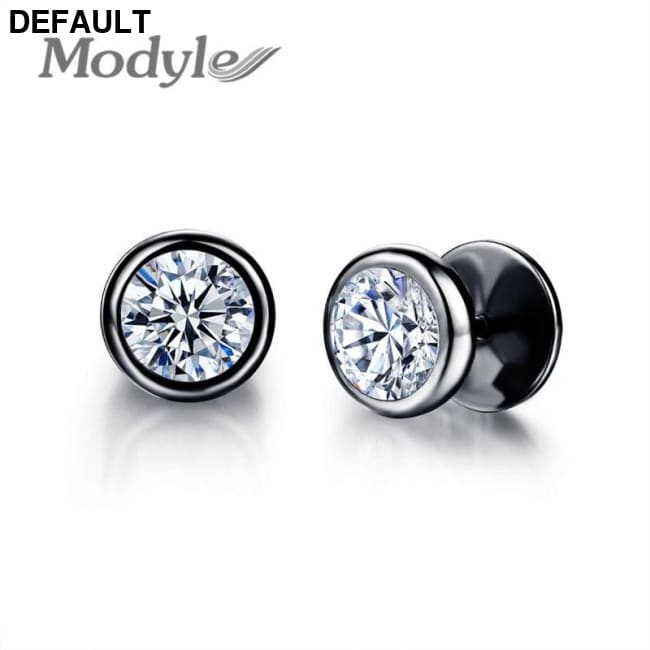 ZORCVENS New Arrival Fashion Jewelry Delicate Stainless Steel Inlaid CZ Accessories silver color Black Man Woman Stud