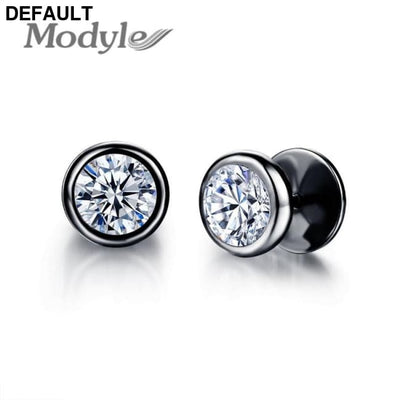 ZORCVENS New Arrival Fashion Jewelry Delicate Stainless Steel Inlaid CZ Accessories silver color Black Man Woman Stud