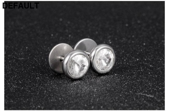 ZORCVENS New Arrival Fashion Jewelry Delicate Stainless Steel Inlaid CZ Accessories silver color Black Man Woman Stud