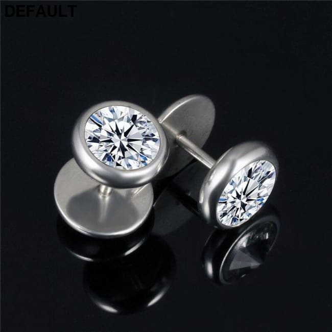 ZORCVENS New Arrival Fashion Jewelry Delicate Stainless Steel Inlaid CZ Accessories silver color Black Man Woman Stud