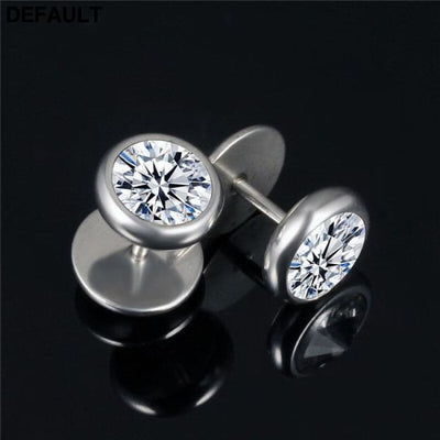 ZORCVENS New Arrival Fashion Jewelry Delicate Stainless Steel Inlaid CZ Accessories silver color Black Man Woman Stud