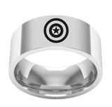 Film around the US captain titanium steel ring stainless tail - Silver / 7 - Men Rings
