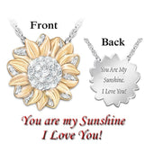 Golden Sun Flower Necklace with Diamonds