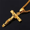 Men Chain Christian Jewelry Gifts Vintage Cross INRI Crucifix Jesus Piece Pendant & Necklace Gold Color Stainless Steel - DRE's Electronics and Fine Jewelry