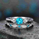 2Pcs/Set 2018 Luxury Green Blue Stone Crystal Rings For Women Sliver Color Wedding Engagement Rings Jewelry Dropship bagues pour - DRE's Electronics and Fine Jewelry