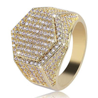 Hip Hop Man Ring Micro Pave CZ Silver Ring Gold Color Square Rings For Men Jewelry - DRE's Electronics and Fine Jewelry