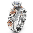 Crystal Jewelry Rose Flower Wedding Rings - DRE's Electronics and Fine Jewelry