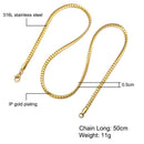 HIP Hop Gold Color Stainless Steel Curb Cuban Link Chain Necklaces Trendy Choker 50CM Long Flat Snake Chain for Men Jewelry - DRE's Electronics and Fine Jewelry