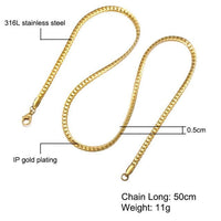 HIP Hop Gold Color Stainless Steel Curb Cuban Link Chain Necklaces Trendy Choker 50CM Long Flat Snake Chain for Men Jewelry - DRE's Electronics and Fine Jewelry