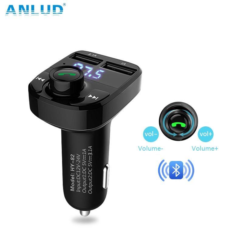 ANLUD Bluetooth Handsfree Car Kit FM Transmitter Micro SD TF MP3 Music Play Wireless Modulator