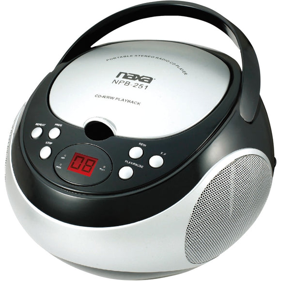 Naxa NPB251BK Portable CD Player with AM/FM Radio (Black) - Electronics & computer||Portable audio video||Boomboxes