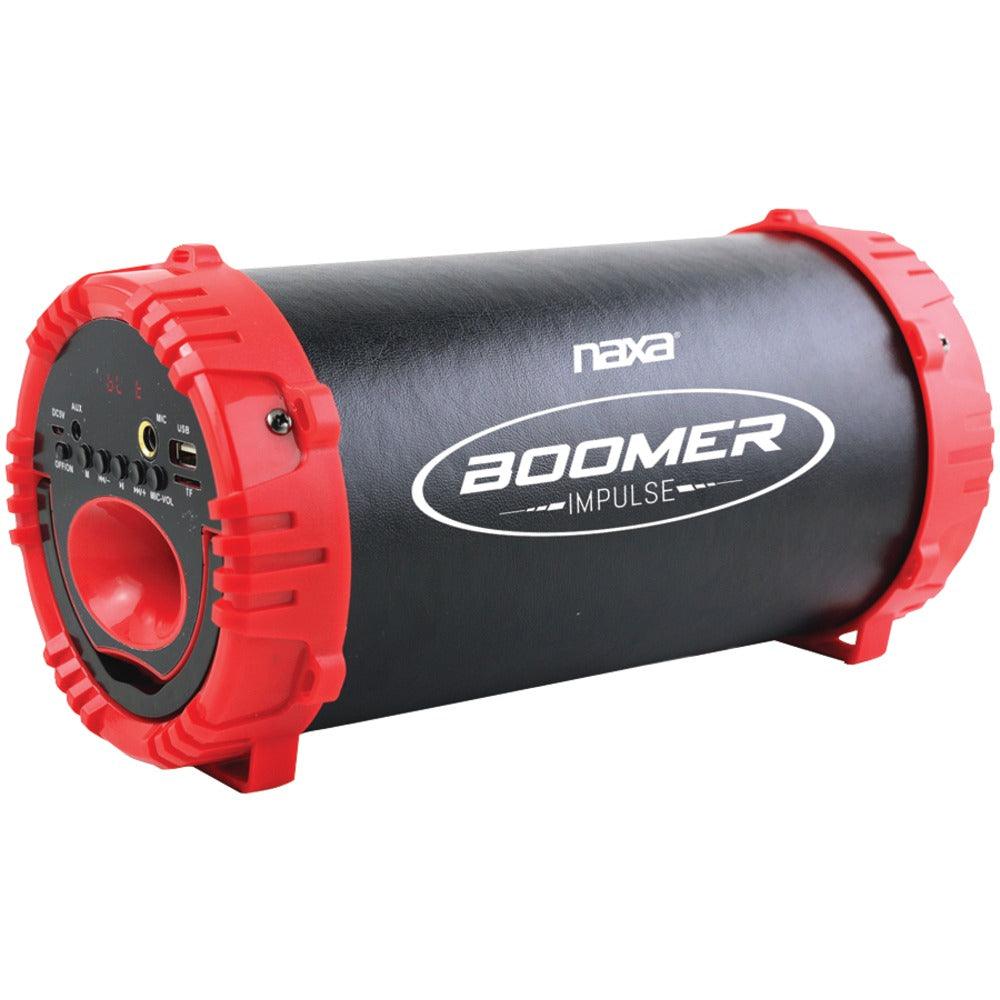 Naxa NAS-3084 RED BOOMER IMPULSE LED Bluetooth Boom Box (Red) - DRE's Electronics and Fine Jewelry