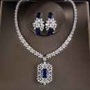 Cubic Zirconia Tag Necklace Earring Jewelry Set - DRE's Electronics and Fine Jewelry