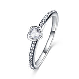 925 Sterling Silver Love Heart Romantic Ring - Rings