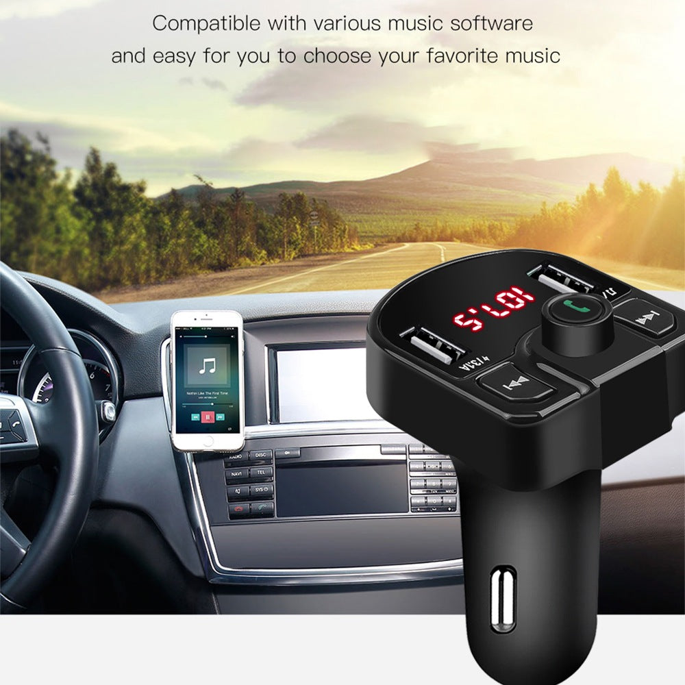 Car FM transmitter car Bluetooth MP3 dual USB car charger car MP3 Bluetooth receiver factory direct OEM