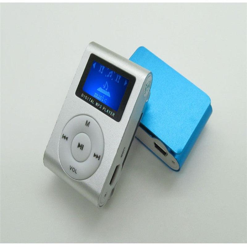 Sport MP3 Player with LCD Screen Metal Mini Clip MP3 Music Player Earphones USB Cable with Micro TF/SD Card Slot