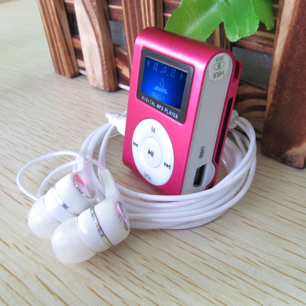 Sport MP3 Player with LCD Screen Metal Mini Clip MP3 Music Player Earphones USB Cable with Micro TF/SD Card Slot - DRE's Electronics and Fine Jewelry