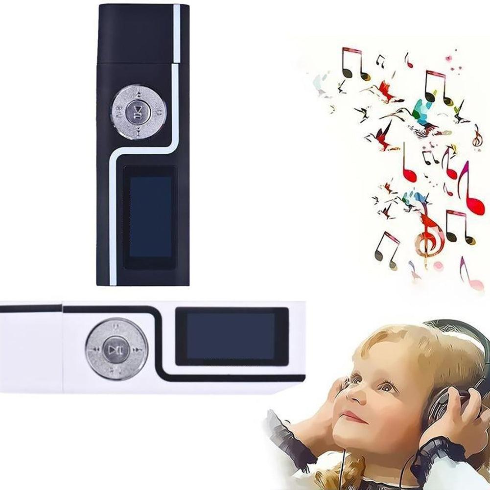 MP3 Music Media Player Portable USB Stick Shape LCD Screen Dual Audio Ports Gift