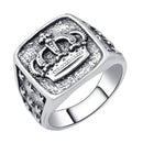 Silver Plated Skull Helmet Black Stone Ring - DRE's Electronics and Fine Jewelry