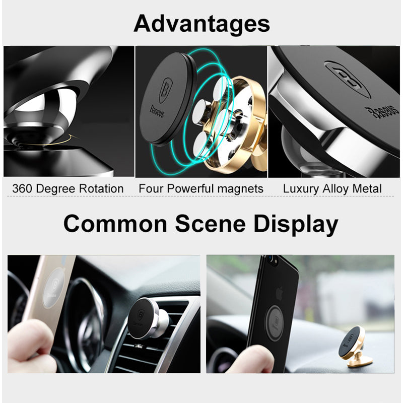 Baseus Magnetic Car Holder For Phone Universal Mobile Cell Stand Air Vent Mount GPS - Accessories