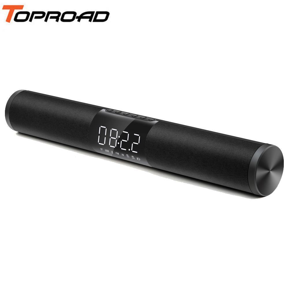 TOPROAD Home TV Bluetooth Soundbar Speaker Portable Wireless Subwoofer 3D Surround Support FM Radio Alarm Clock TF USB - DRE's Electronics and Fine Jewelry