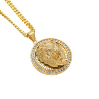 Mens Hip Hop Jewelry Iced Out Gold Color Fashion Bling Bling Lion Head Pendant Men Necklace Gold Color For Gift/present - DRE's Electronics and Fine Jewelry