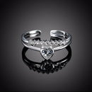 Wedding Jewelry 925 Sterling Silver Heart Zirconia Adjustable Love Rings - DRE's Electronics and Fine Jewelry