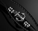 Vnox Anchor Bracelet Black Braided Leather Charm Men Jewelry - DRE's Electronics and Fine Jewelry