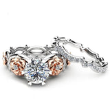 Crystal Jewelry Rose Flower Wedding Rings