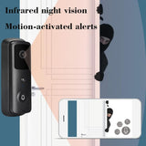 V30  1080P WiFi Smart IP Video Doorbell V30 WiFi Video IR Alarm Intercom Real-Time Monitor Safe Camera Smart IP Doorbell