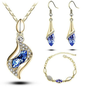 A Gold Filled Colorful Austrian Crystal Drop Jewelry Sets - DRE's Electronics and Fine Jewelry: Online Shopping Mall