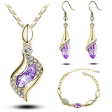 A Gold Filled Colorful Austrian Crystal Drop Jewelry Sets - DRE's Electronics and Fine Jewelry: Online Shopping Mall