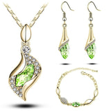 A Gold Filled Colorful Austrian Crystal Drop Jewelry Sets - DRE's Electronics and Fine Jewelry: Online Shopping Mall