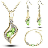 A Gold Filled Colorful Austrian Crystal Drop Jewelry Sets - DRE's Electronics and Fine Jewelry: Online Shopping Mall