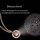 100 languages I love you Projection Pendant Necklace Romantic Love Memory Wedding - Sterling Silver