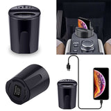 k10W Car Wireless Charger Cup with USB Output for iPhone XS MAX/XR/X/8 SAMSUNG Galaxy S9/S8/S7/S6/Note8/Note5 edge PIXEL 3XL - Bluetooth FM 