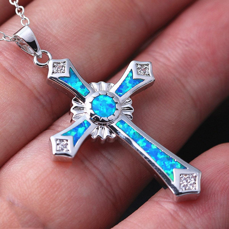 Epoxy cross pendant