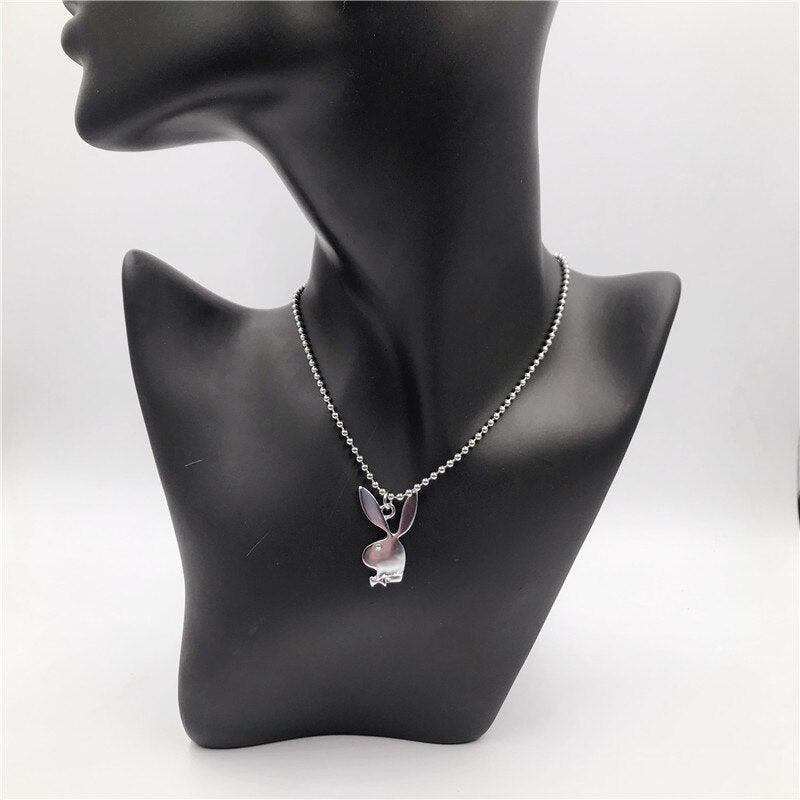 2020 new Women Fashion Cute Long Ear Bunny Pendant Necklaces Charm Playboy Necklace Party Jewelry Collier Femme - DRE's Electronics and Fine Jewelry