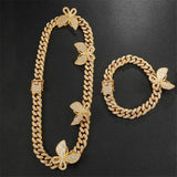 Hip Hop Iced Out Paved Rhinestones 1Set 8MM 13MM Full Miami Curb Cuban Chain CZ Bling Rapper Necklaces For Men Jewelry